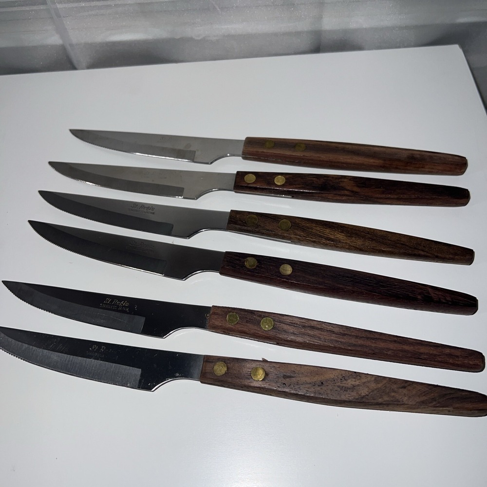 6 St. Regis Stainless Steak Knives Japan + Paring Knife